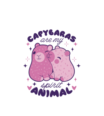 Capybaras are my spirit animal model alb pe tricou