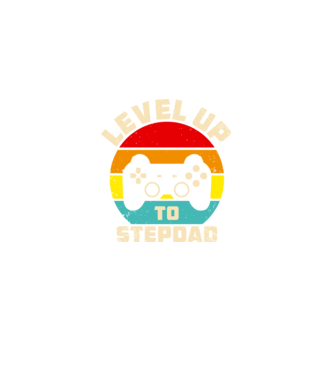 Level Up Stepdad model negru pe tricou