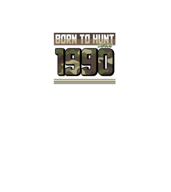 Born to hunt since 1990 model negru pe tricou