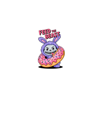 Feed the beast model alb pe tricou