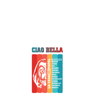 ciao bella retro model negru pe tricou