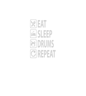 Eat Sleep Drum Repeat model negru pe tricou