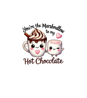 Marshmallow to my Hot Chocolate model alb pe tricou