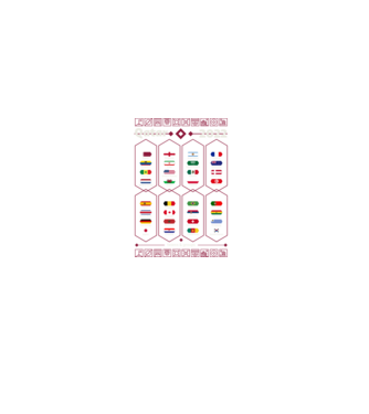 Qatar 2022 teams - groups model negru pe tricou