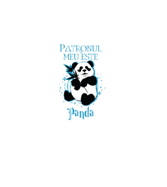 Patronul meu este PANDA model negru pe tricou
