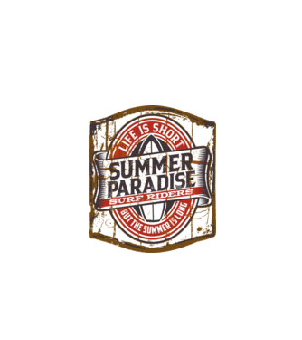 Summer Paradise model negru pe tricou