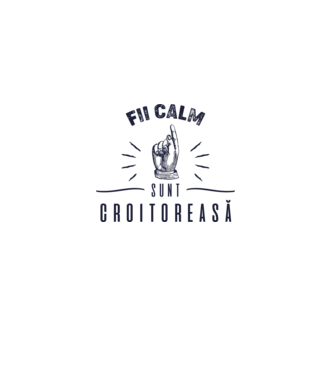Fii calm, sunt croitoreasă model gri pe tricou