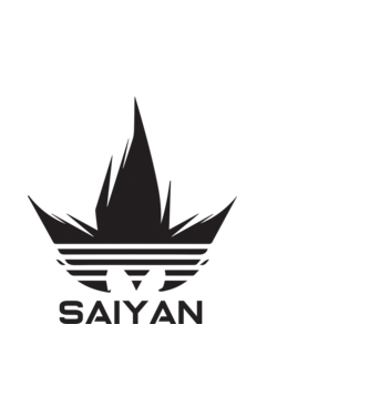 saiyan logo model alb pe tricou