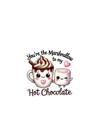 Marshmallow to my Hot Chocolate model alb pe tricou