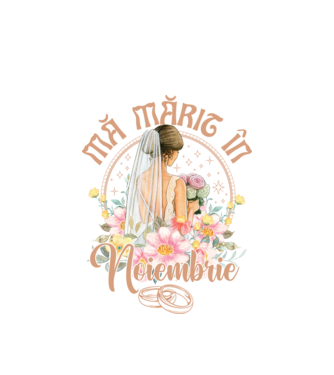 mă mărit - în noiembrie model alb pe tricou