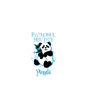 Patronul meu este PANDA model negru pe tricou