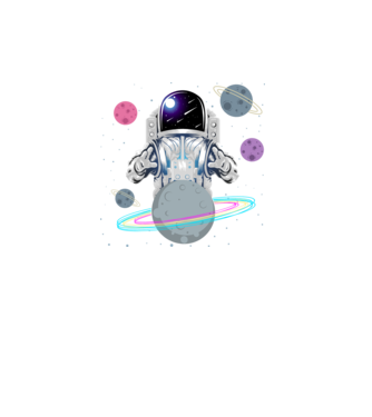 Astronaut planets model turcoaz pe tricou