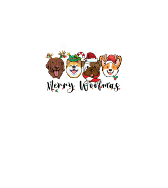 Merry woofmas 2 model alb pe tricou