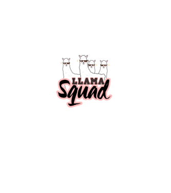 Llama squad model negru pe tricou