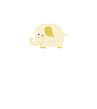 Cute elephant model alb pe tricou