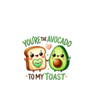 Avocado to my Toast model alb pe tricou