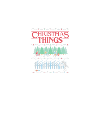 christmas things ugly sweater model negru pe tricou