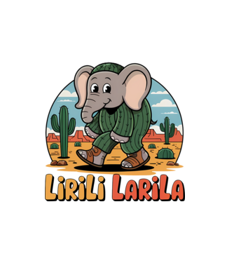 Lirili Larila model alb pe tricou
