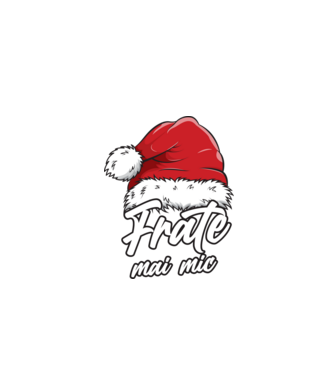 frate mai mic Santa Hat model negru pe tricou