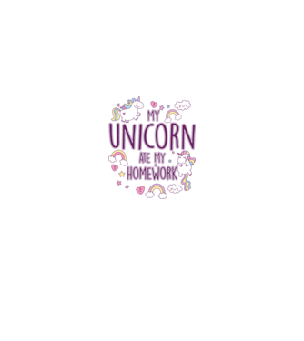 My unicorn ate my homework model roz deschis pe tricou