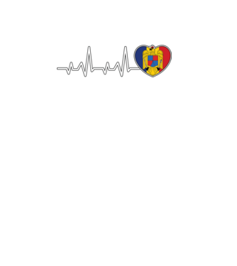 ROMANIA heartbeat model negru pe tricou