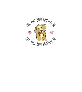 Cel mai bun prieten al meu este un golden retriever model alb pe tricou