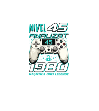 Nivel finalizat 45 1980 model turcoaz pe tricou