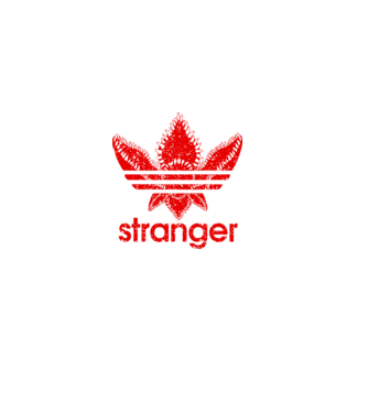 stranger logo red model negru pe tricou