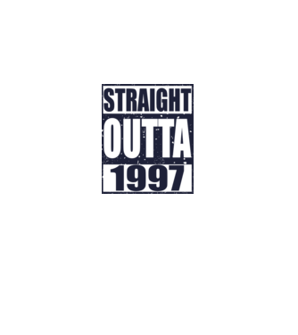 Straight Outta - 1997 model alb pe tricou