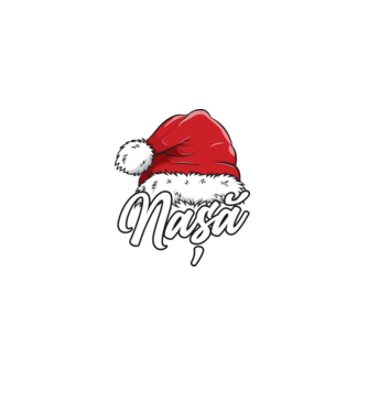nașă Santa Hat model negru pe tricou
