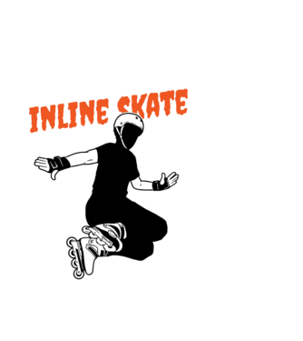 TR inlineskate model alb pe tricou
