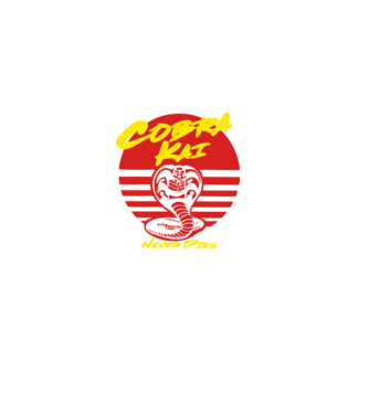 cobra kai sunset logo model negru pe tricou