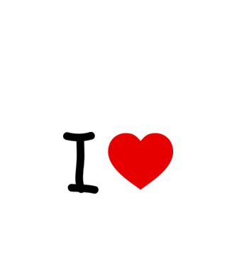 ilove model alb pe tricou