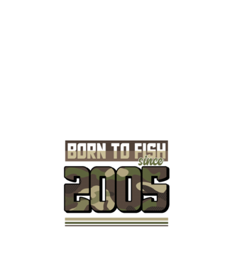 Born to fish since 2005 model alb pe tricou