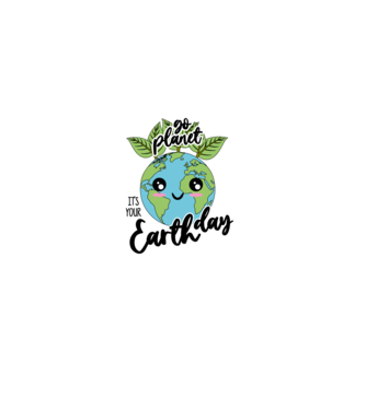 Go planet its your earth day model alb pe tricou