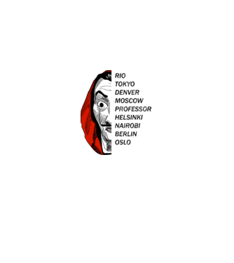 classic logo money heist white model alb pe tricou