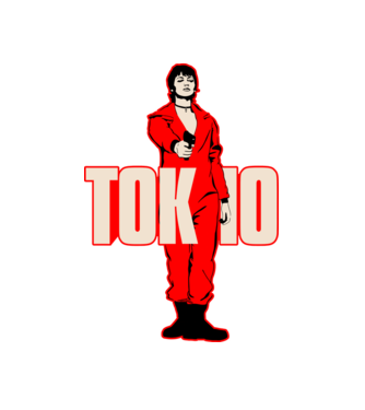 tokyo la casa de papel model alb pe tricou