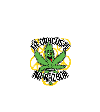 fă dragoste, nu război! (cenzurat) model alb pe tricou