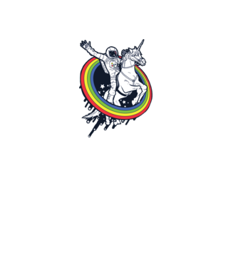 Unicorn Spaceman model albastru regal pe tricou
