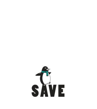 Save penguin model negru pe tricou
