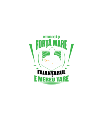 Inteligență și forță mare, faianțarul e mereu tare model negru pe tricou