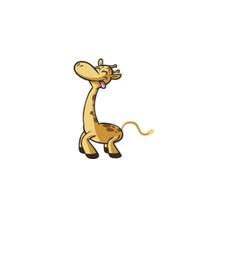 Giraffe model gri închis pe tricou