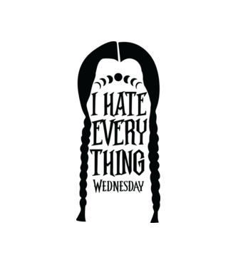  I hate everything model alb pe tricou