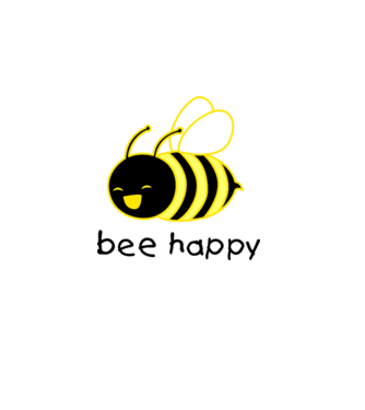 bee happy model gri pe tricou