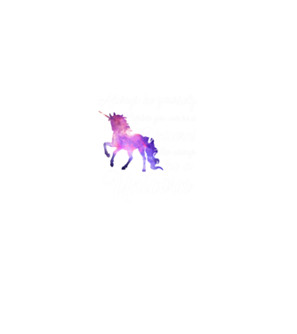 Always be UNICORN model alb pe tricou