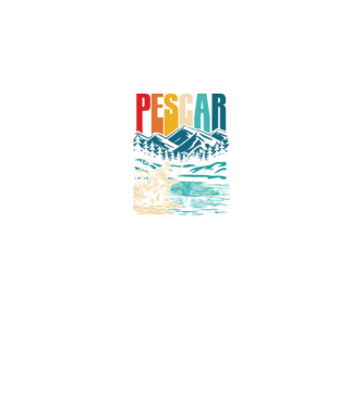 Pescar retro model negru pe tricou