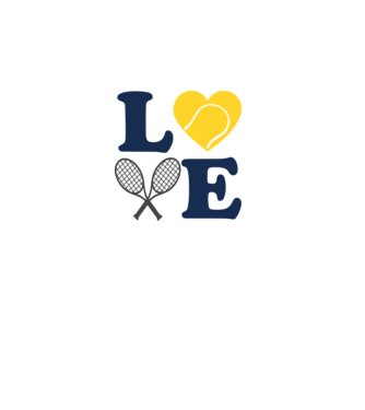 LOVE Tennis model alb pe tricou
