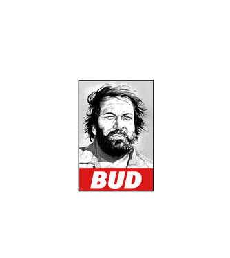 Bud Spencer halftone model gri pe tricou