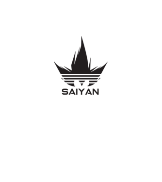 saiyan logo model alb pe tricou