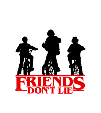 friends dont lie bicycle model alb pe tricou